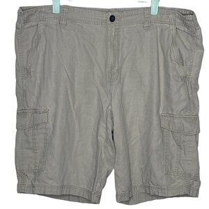 Marc Anthony Linen Blend Cargo Shorts Mens 40 Grey Travel Beach Luxury Comfort